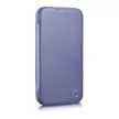 iCarer CE prémium bőr fóliatok iPhone 14 Plus mágneses bőr flip fóliatok MagSafe, lila