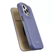 iCarer CE prémium bőr fóliatok iPhone 14 Pro Max mágneses flip bőr fóliatok MagSafe világos, lila