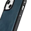 iCarer Leather Oil Wax tok természetes bőrrel tok iPhone 14, kék