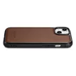 iCarer Leather Oil Wax valódi bőr tok iPhone 14 Plus (MagSafe), barna