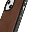 iCarer Leather Oil Wax valódi bőr tok iPhone 14 Plus (MagSafe), barna