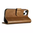 iCarer olajviasz tárca tok 2in1 Cover iPhone 14 Plus Anti-RFID bőr Flip Case, barna