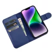 iCarer tárca tok 2in1 Cover iPhone 14 Plus Anti-RFID bőr Flip Case, kék