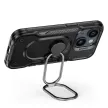 Joyroom Dual Hinge tok iPhone 14 Armor Case állvánnyal és gyűrűtartóval, fekete