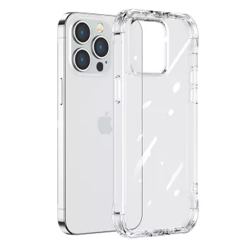   Joyroom Defender sorozatú tok, iPhone 14 Pro Max Armorozott kampós tok, állványhoz, átlátszó