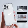 Joyroom Defender sorozatú tok, iPhone 14 Pro Max Armorozott kampós tok, állványhoz, átlátszó