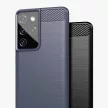 Carbon Case Flexible Samsung Galaxy S21 Ultra 5G hátlap, tok, kék