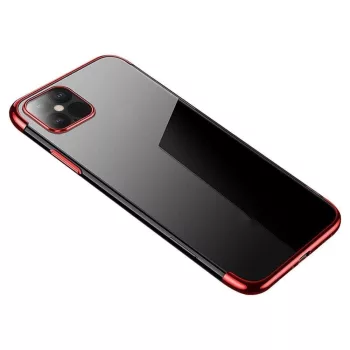   Clear Color Case Xiaomi Mi 11 szilikon hátlap, tok, átlátszó-piros
