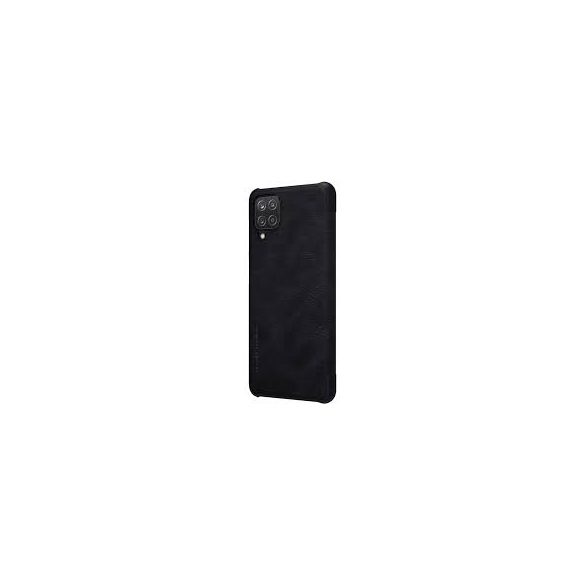 Nillkin Qin Leather Samsung Galaxy A12/M12 oldalra nyíló eredeti bőr tok, fekete