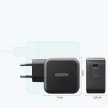 Choetech GaN USB-C hálózati töltő adapter, és USB-C/USB-C kábel, gyorstöltő, 60W 1.8m, fekete