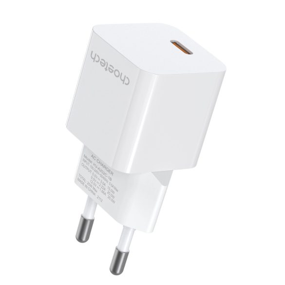 Choetech PD5010 charger USB-C hálózati töltő, gyorstöltő adapter, 20W, fehér