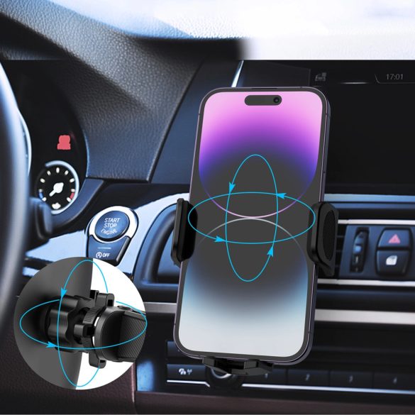 Choetech car air vent clip clamp univerzális autós telefontartó szellőzőrácsra, fekete