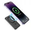 Choetech B655 Mini Powerbank, Magsafe kompatibilis hordozható külső akkumulátor, USB-A/USB-C, 5000 mAh, ezüst