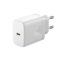   Joyroom JR-TCF11 fast charger hálózati töltő adapter, gyorstöltő, USB-C, PD 25W, USB-C/USB-C 1m kábellel, 3A, fehér