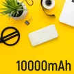 Wozinsky Li-Po WPBWE1 Powerbank, hordozható külső akkumulátor 2xUSB-A/USB-C/Micro-USB, 10000 mAh, fehér