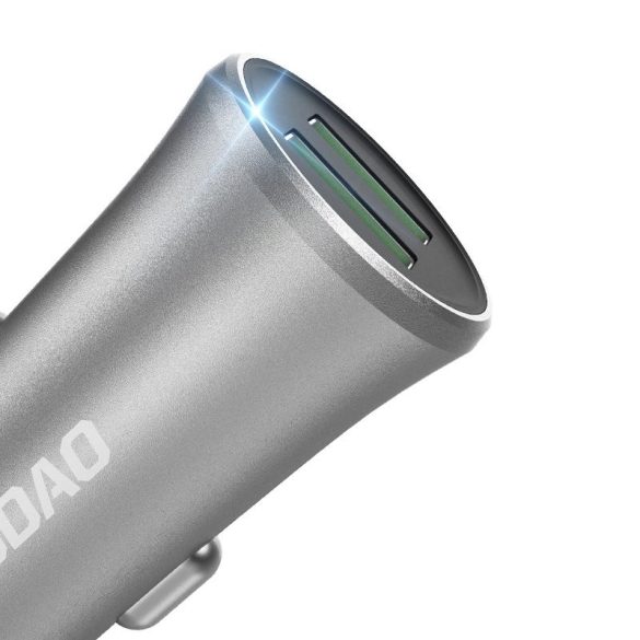 Dudao R6S Car Charger autós töltő, 2xUSB-A, 3.4A, ezüst