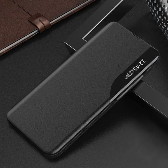 Eco Leather View Case Samsung Galaxy S20 FE 5G oldalra nyíló tok, fekete