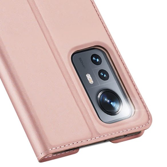Dux Ducis Skin Pro Xiaomi Redmi 12 oldalra nyíló tok, rózsaszín