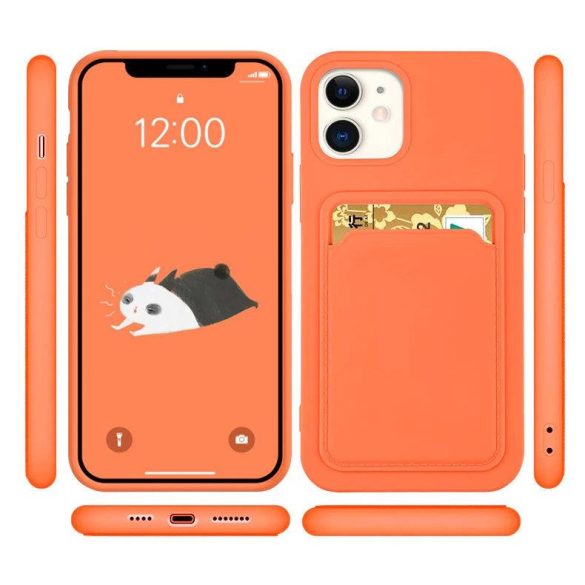 Card Case Silicone Xiaomi Redmi Note 10 Pro hátlap, tok, piros