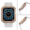 Protect óraszíj Band Apple Watch 7/SE, 38/40/41mm ütésálló tok és óraszíj, fehér-rozéarany