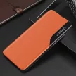 Eco Leather View Case Xiaomi Redmi Note 10/Note 10S oldalra nyíló tok, narancssárga
