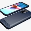 Carbon Case Flexible Xiaomi Redmi Note 10/Note 10S hátlap, tok, sötétkék