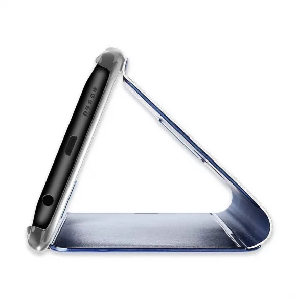 Clear View Case cover for Samsung Galaxy S21 FE oldalra nyíló tok, kék