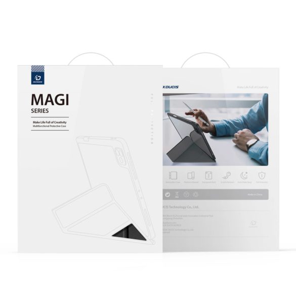 Dux Ducis Magi case iPad Air 4/5 oldalra nyíló okos tok, érintőceruza tartóval, fekete