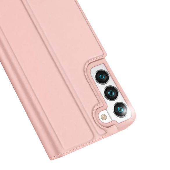 Dux Ducis Skin Pro Samsung Galaxy S22 oldalra nyíló tok, rózsaszín