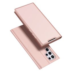   Dux Ducis Skin Pro Samsung Galaxy S22 Ultra oldalra nyíló tok, rózsaszín