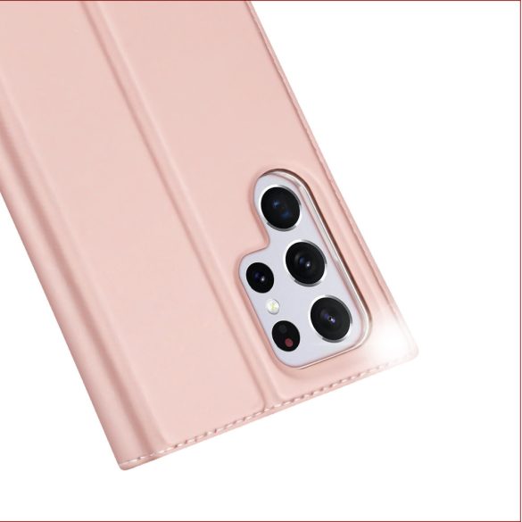Dux Ducis Skin Pro Samsung Galaxy S22 Ultra oldalra nyíló tok, rózsaszín