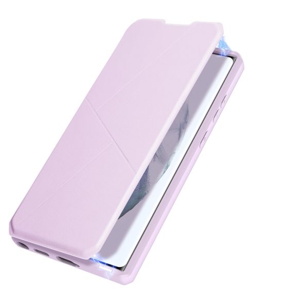 Dux Ducis Skin X Samsung Galaxy S22 Ultra oldalra nyíló tok, rózsaszín