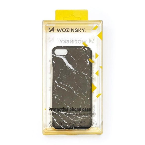 Wozinsky Marble cover Samsung Galaxy S22 márvány mintás hátlap, tok, fekete