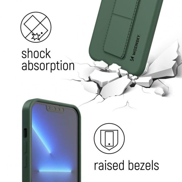 Wozinsky Kickstand Case Samsung Galaxy S22 Ultra szilikon hátlap, tok, sötétkék