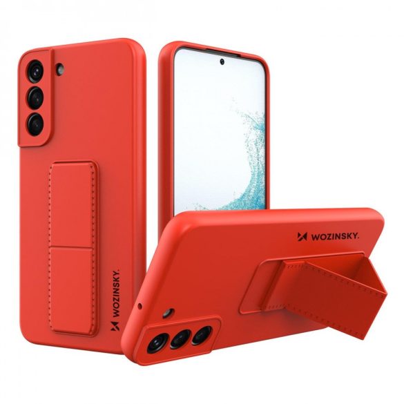 Wozinsky Kickstand Case Samsung Galaxy S22 Plus szilikon hátlap, tok, piros