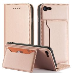   Magnet Card Case iPhone 7/8/SE (2020/2022) oldalra nyíló tok, rózsaszín