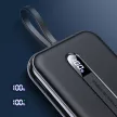 Joyroom JR-L001 Linglong Power Bank hordozható külső akkumulátor, USB-C/USB micro/lightning kábellel, 10000 mAh, 20W, fekete