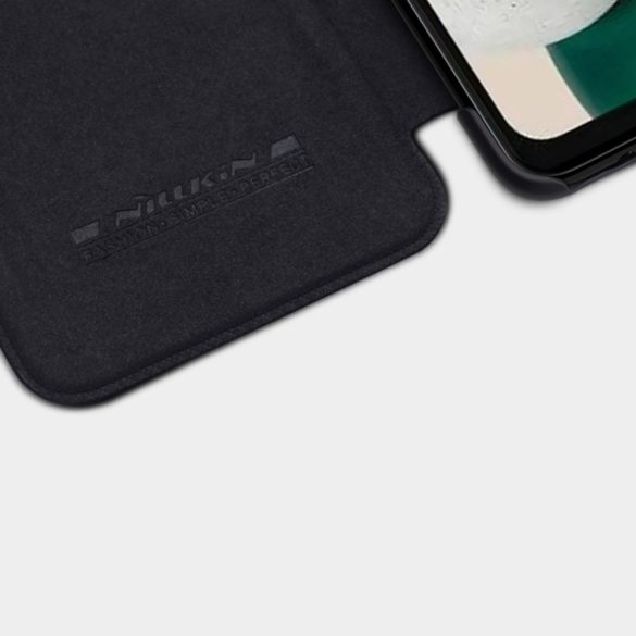 Nillkin Qin Leather Leather Case A14 4G / Galaxy A14 5G oldalra nyíló hátlap, tok, fekete