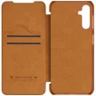 Nillkin Qin Leather Leather Case A14 4G / Galaxy A14 5G oldalra nyíló hátlap, tok, barna
