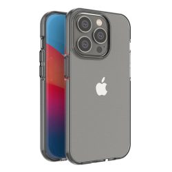   Spring Case Clear TPU Gel iPhone 14 Pro hátlap, tok, átlátszó-fekete