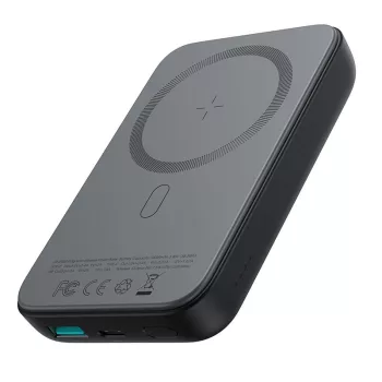   Joyroom JR-W020 PD 3.0 & QC 3.0 Power Bank and Qi Wireless Charger, MagSafe kompatibilis, 10000 mAh, 15W hordozható külső akkumulátor és vezeték nélküli Qi töltő, fekete