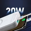 Joyroom JR-W020 PD 3.0 & QC 3.0 Power Bank and Qi Wireless Charger, MagSafe kompatibilis, 10000 mAh, 15W hordozható külső akkumulátor és vezeték nélküli Qi töltő, fekete