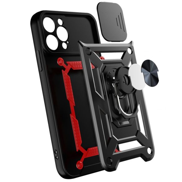 Hybrid Armor Camshield Case iPhone 14 ütésálló hátlap, tok, fekete