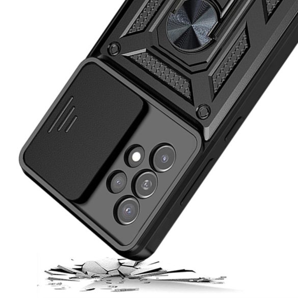 Hybrid Armor Camshield Case Samsung Galaxy A53 5G ütésálló hátlap, tok, fekete