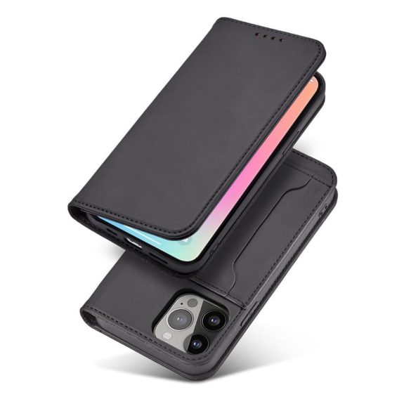 Magnet Card Case Samsung Galaxy S23 Ultra oldalra nyíló hátlap, tok, fekete