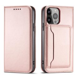   Magnet Card Case Samsung Galaxy S23 Ultra oldalra nyíló hátlap, tok, rózsaszín