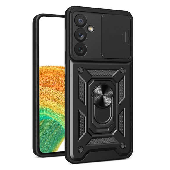 Hybrid Armor Camshield Case Samsung Galaxy A34 5G ütésálló hátlap, tok, fekete