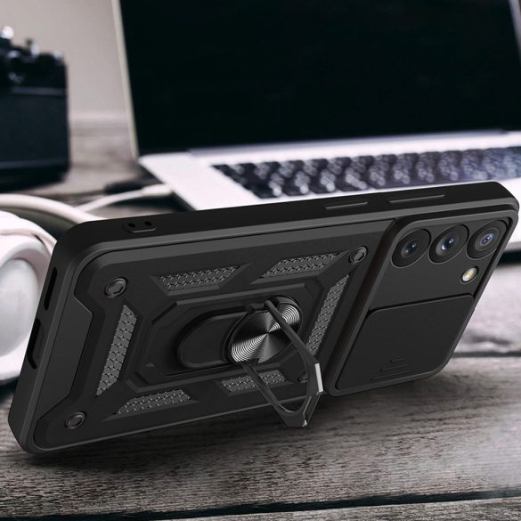 Hybrid Armor Camshield Case Samsung Galaxy A34 5G ütésálló hátlap, tok, fekete