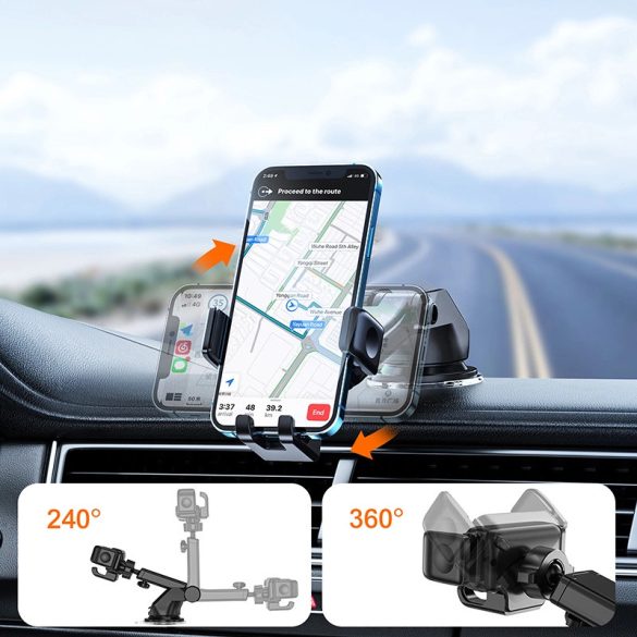 Joyroom Car Dashboard Smartphone Holder autós telefontartó műszerfalra, szélvédőre, fekete