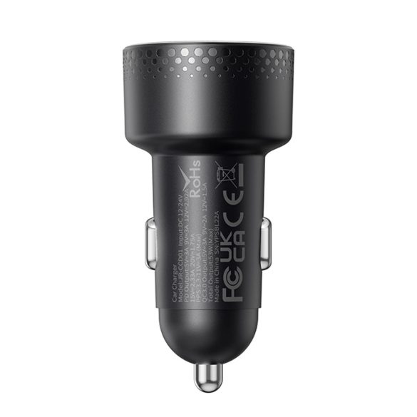 Joyroom JR-CCD01 Car Charger autós szivargyújtó, USB-A/USB-C, PD, QC 3.0, 53W, fekete